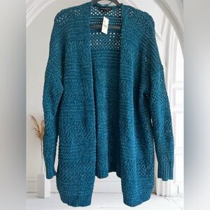 Lane Bryant Blue Chunky Knit Cardigan Sweater
